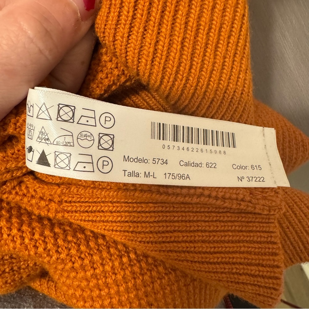 Massimo Dutti Burnt Orange Wool Blend Cowl Neck Sweater – M/L | Made in Spain - Picture 7 of 10